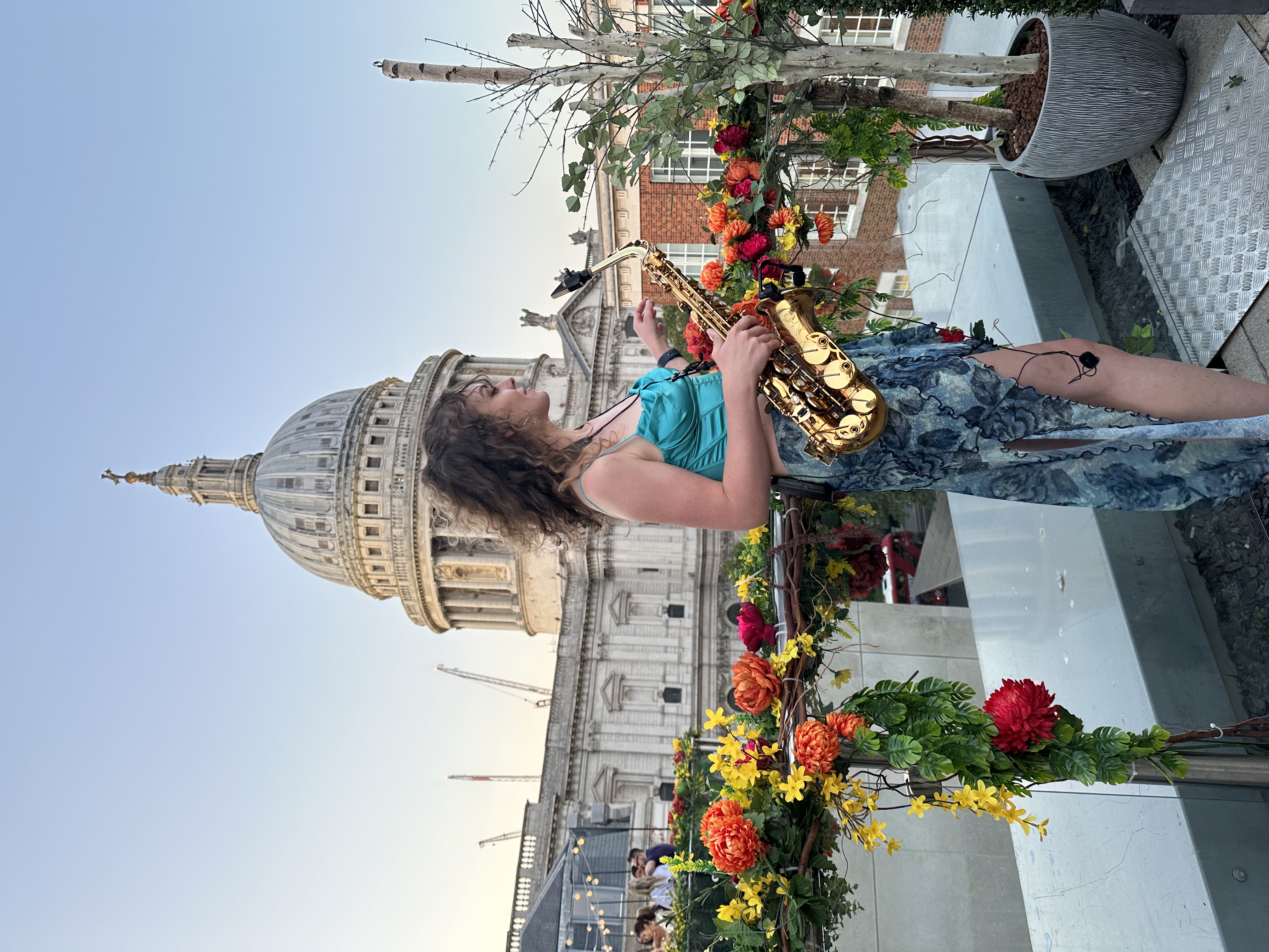 Energetic Sax Player Paulina with an Extensive Repertoire