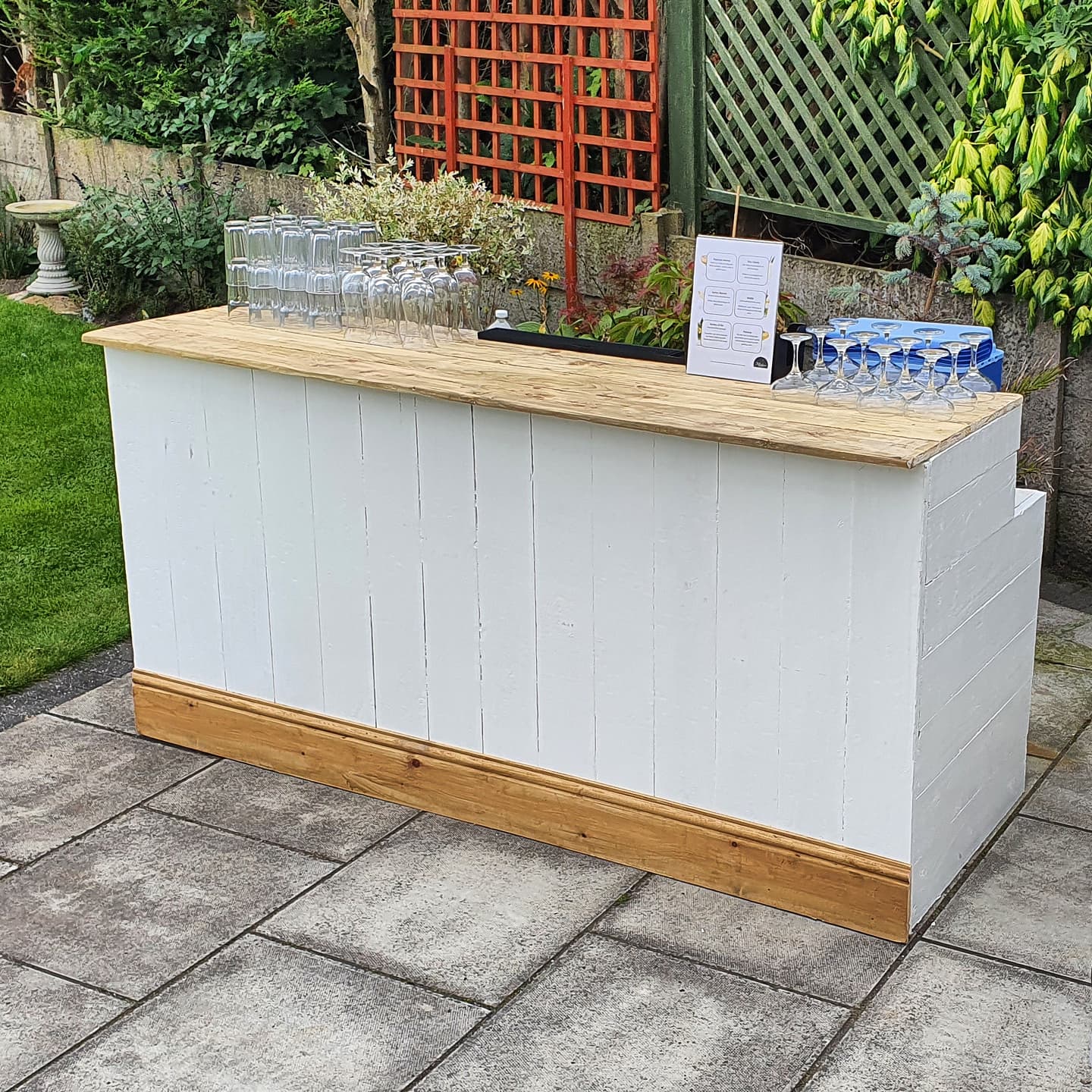 White Wooden Bar with Unlimited Cocktails