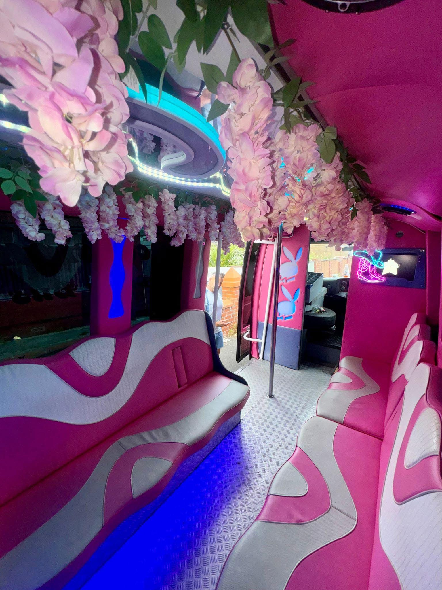 16-Seater Luxury Pink Party Bus