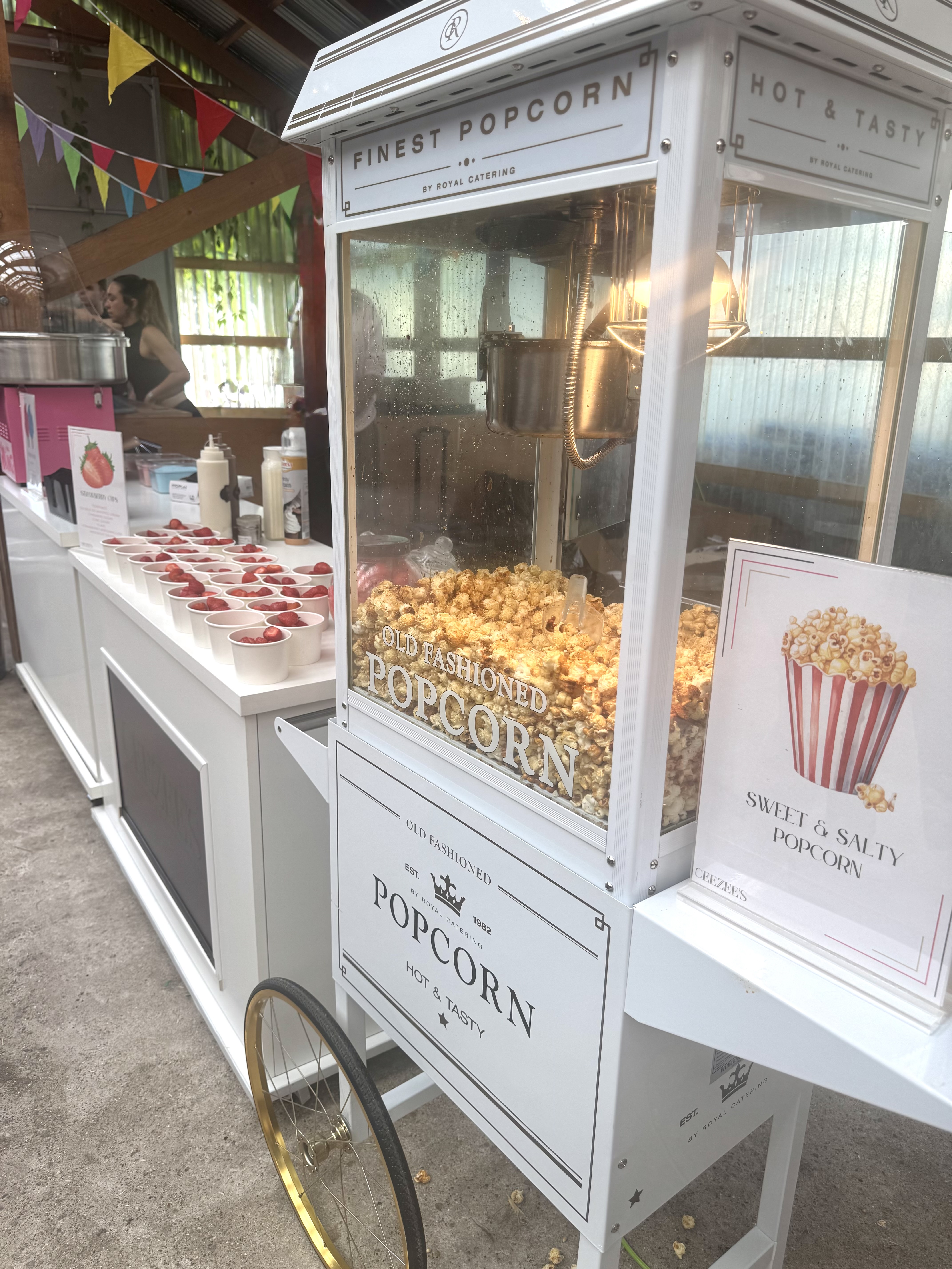 Warm & Delicious Popcorn Cart with Optional Branding