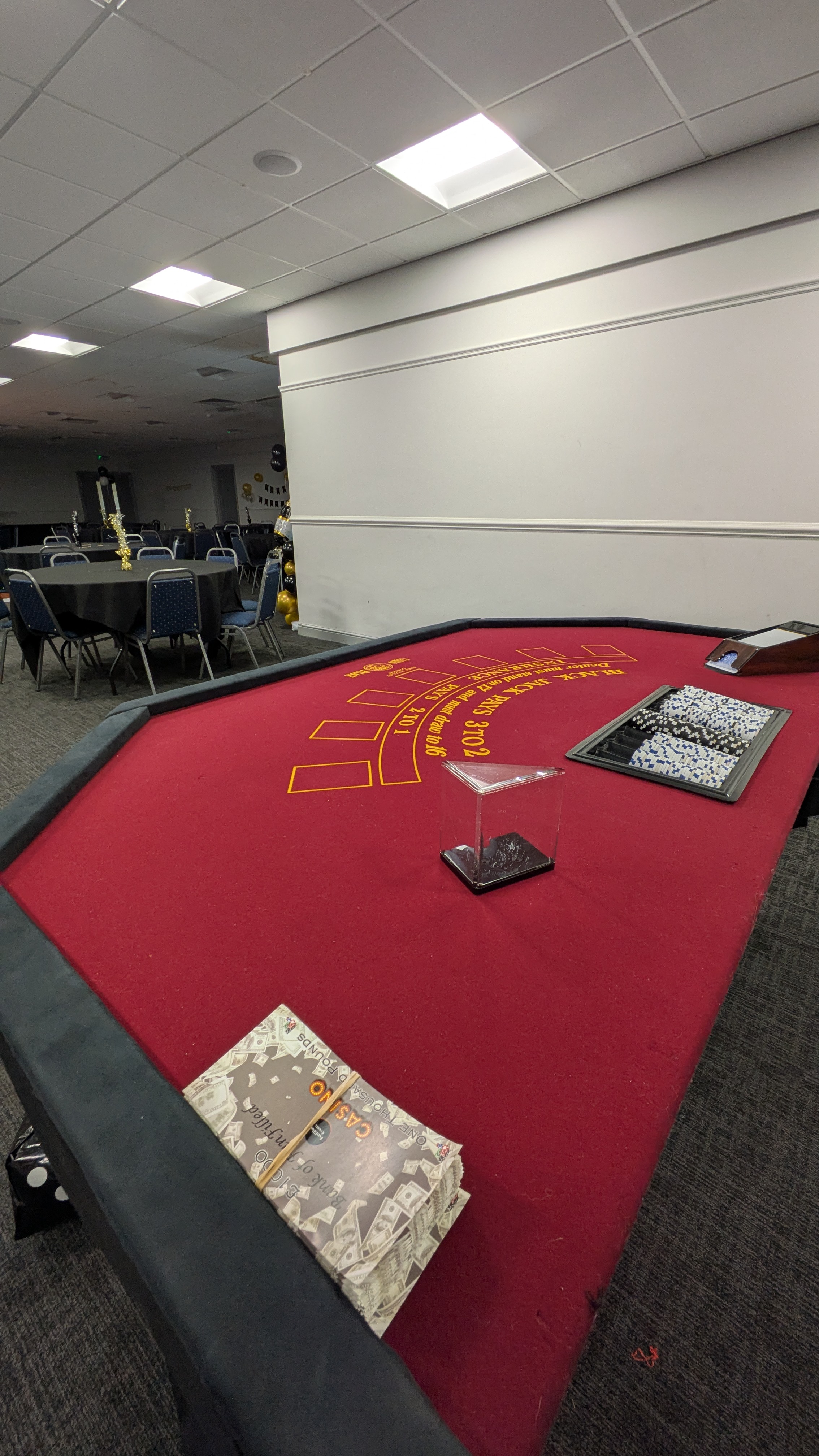Blackjack Table with Croupier