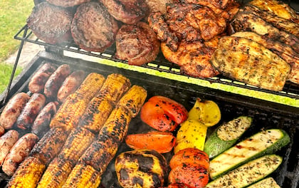 Crowd Favourites Grilled on a Charcoal BBQ with delicious side dishes
