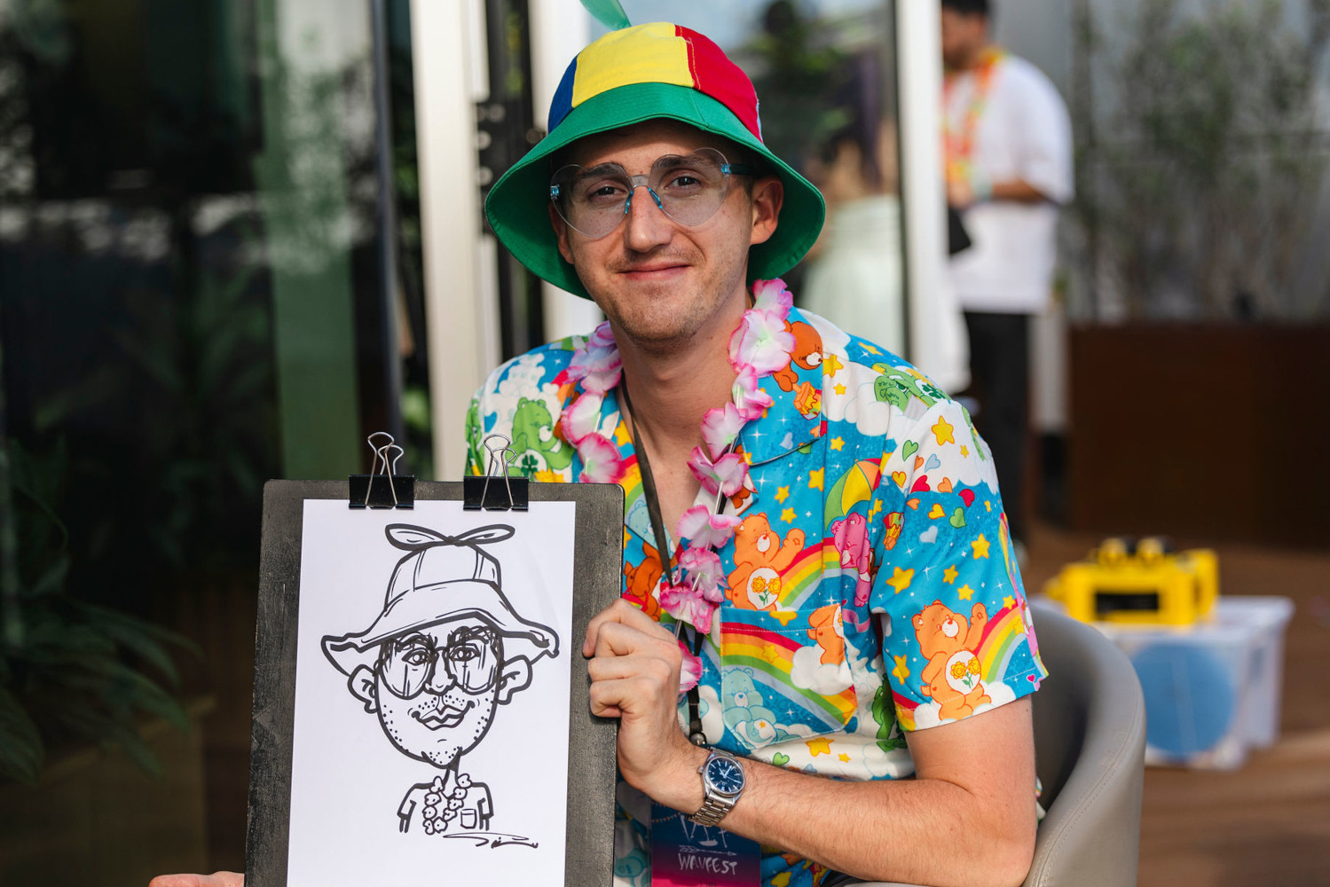 Traditional B&W Cute Caricatures of You and Your Guests by Silu