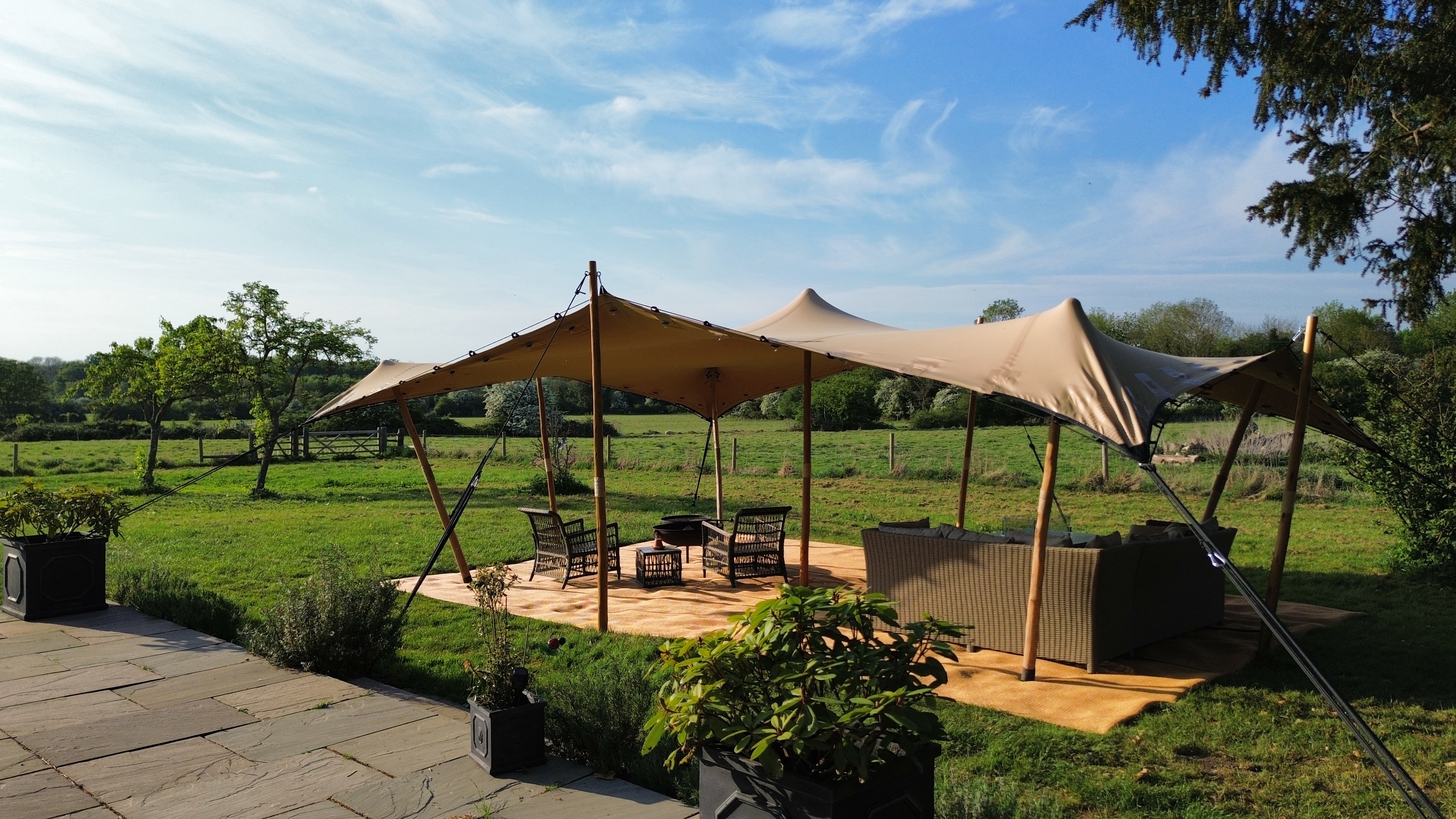 6m x 8m Chino Stretch Tent Perfect For Cosy Celebrations