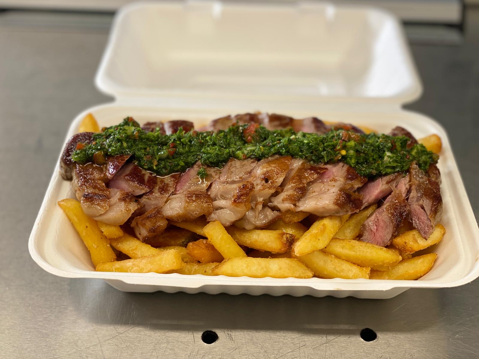 Premium Argentinian Street Food Featuring Grass-Fed Sirloin Steak