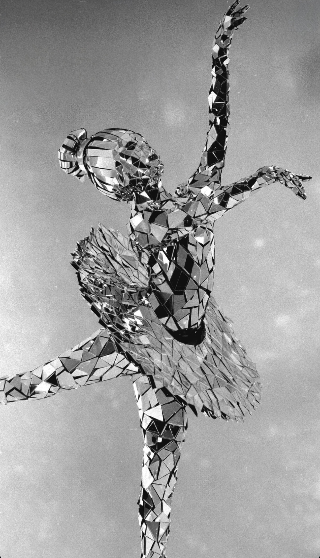 Dazzling Silver Mirror Man