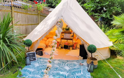 Cinema Glamping Hire Birthday Party Large Bell Tent Hire Bell Tent