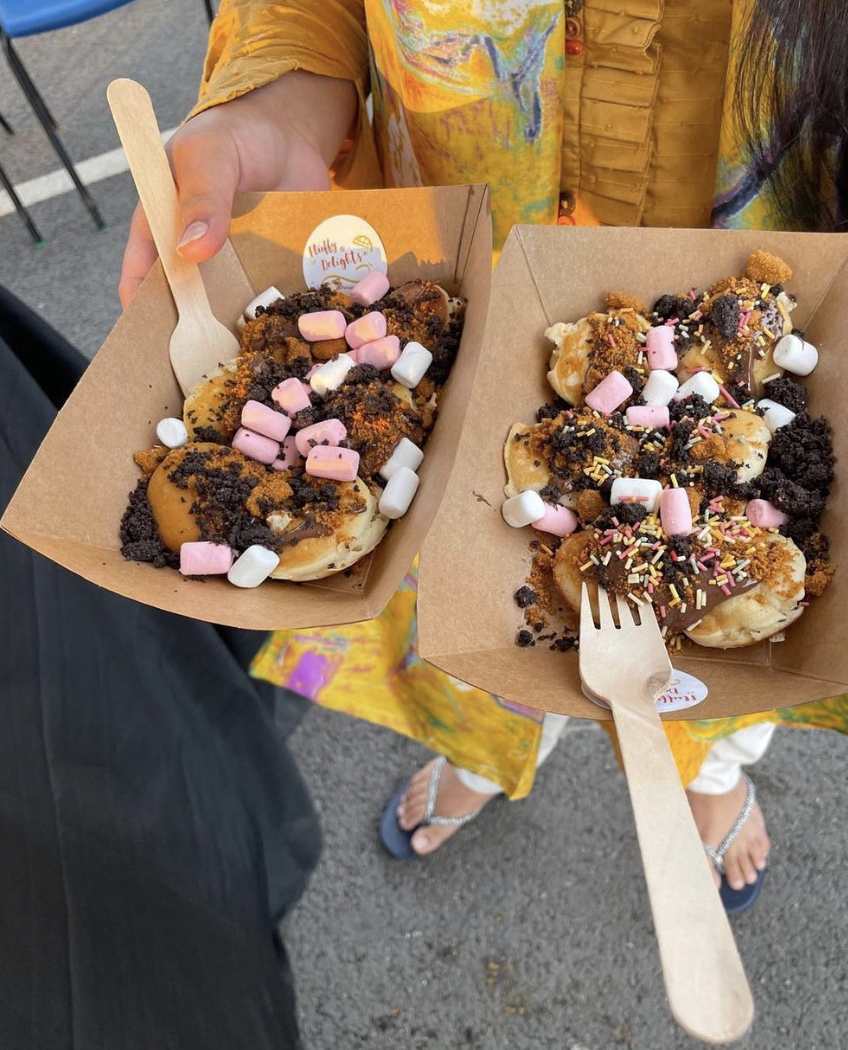 Delicious Hot Freshly Made Mini Dutch Pancakes & Waffles