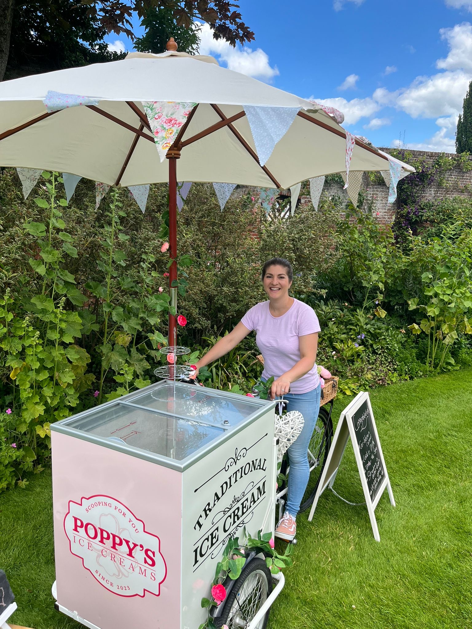Vintage Ice Cream Bike Serving Award-Winning Ice Cream