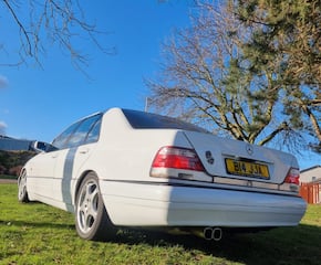 Original Pearl White Classic Mercedes W140 S Class 1994 party wedding limo