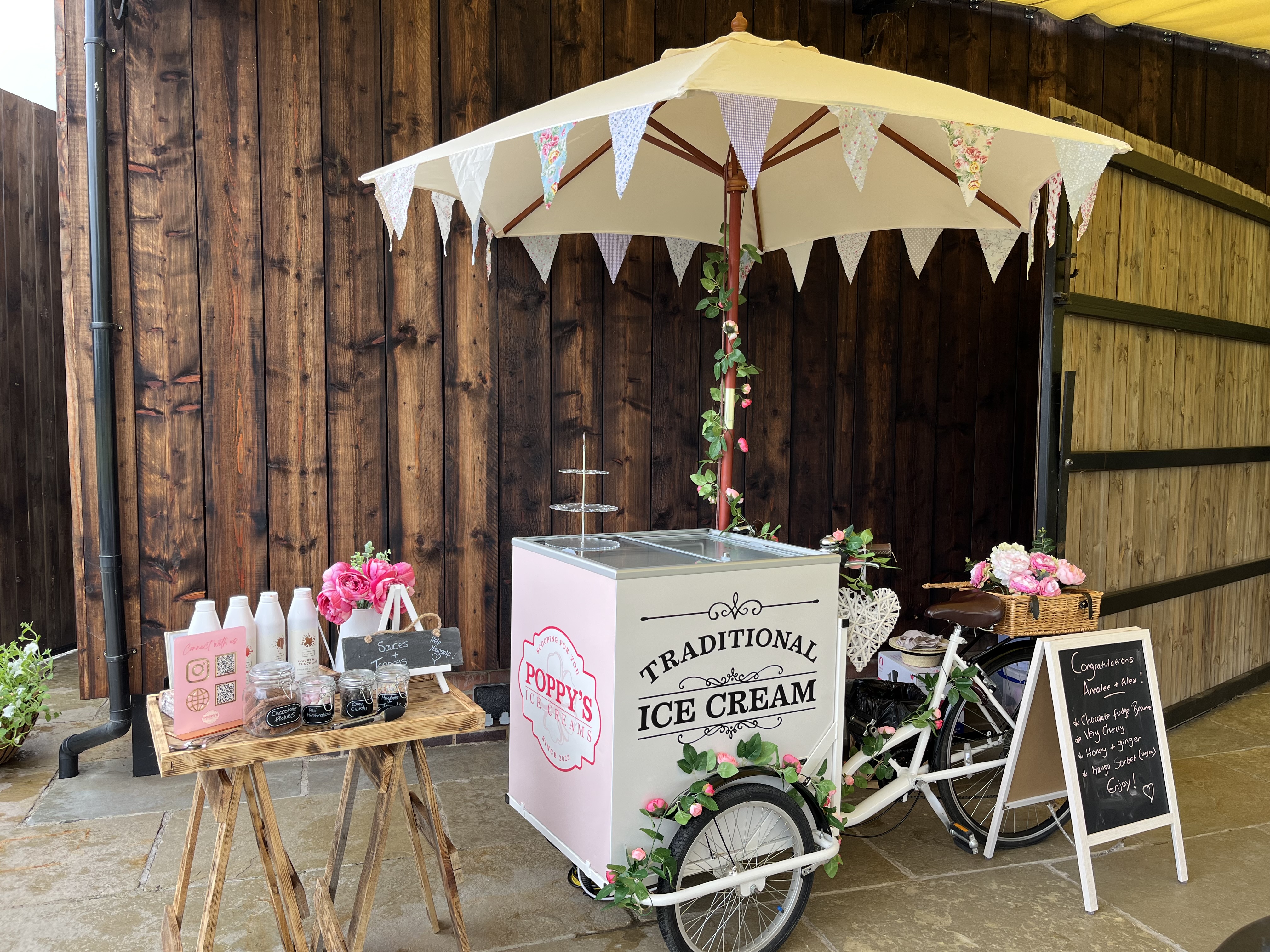 Vintage Ice Cream Bike Serving Award-Winning Ice Cream