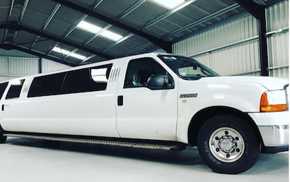 13 Seater White Limo Jeep