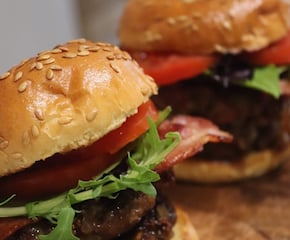 Gourmet Smahed Burgers Made with Local Longhorn Beef & Juicy Chicken
