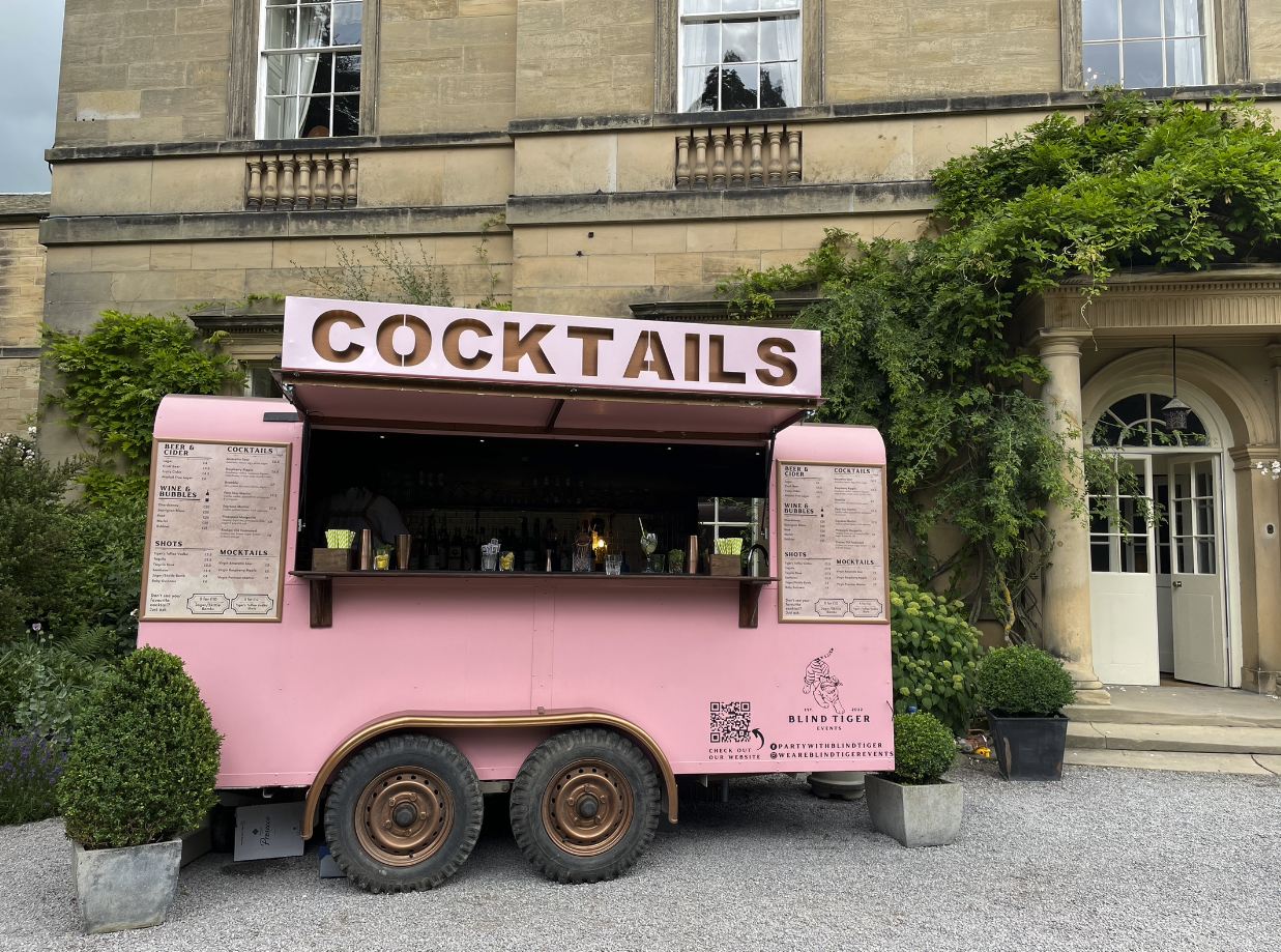 Delicious Cocktails Served fom Pink Bar Trailer
