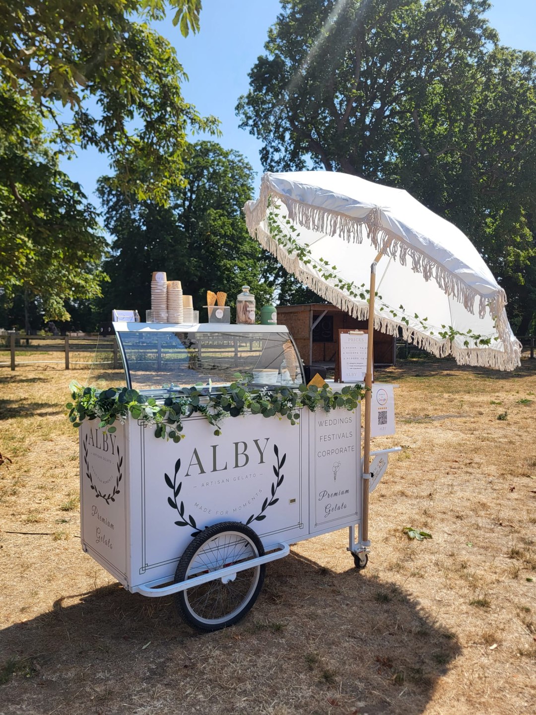 Elegant Artisan Gelato & Sorbet Cart for Weddings, Parties & Events