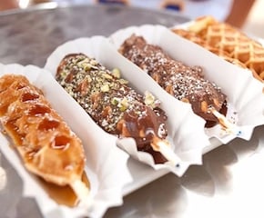 FRESH & WARM Waffles with UNLIMITED AMOUNTS inc TOPPINGS!
