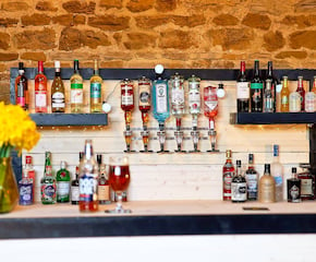 Fully Stocked & Staffed Wooden Rustic Pop-Up Bar