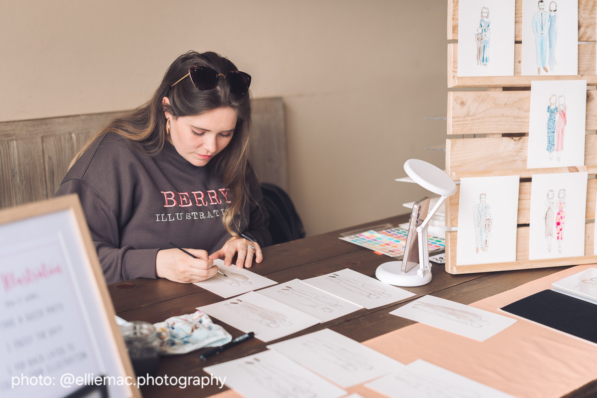 Custom Watercolour Painter Creating Take-Home Guest Favours