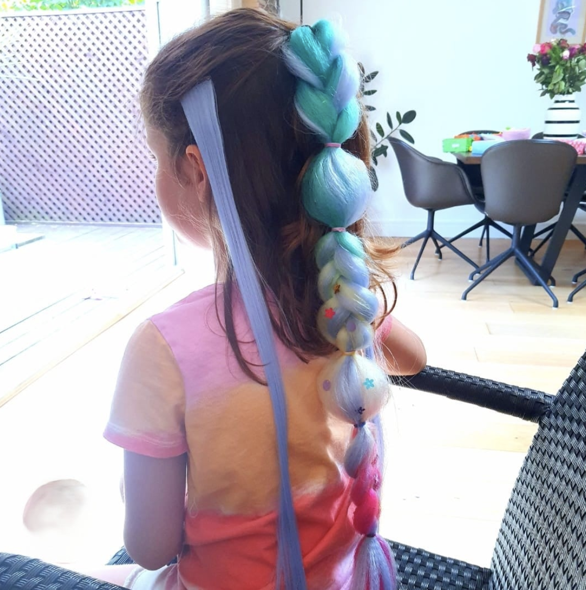 Colourful Hair Braids For Your Party 🎀