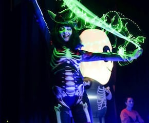 LED Dance Performance Using Various Props