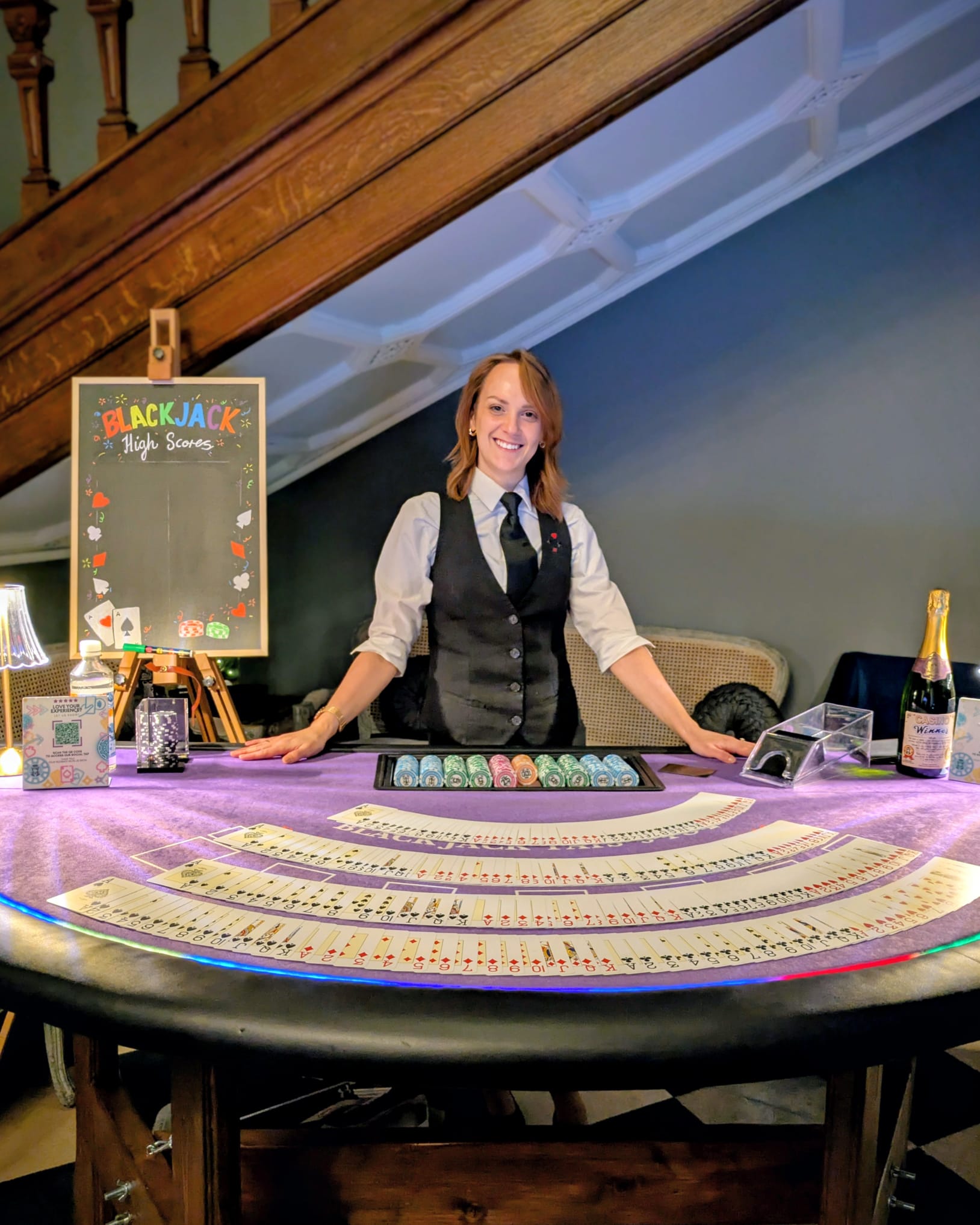 LED Fun Casino Experience: Classic Roulette & Blackjack Duo