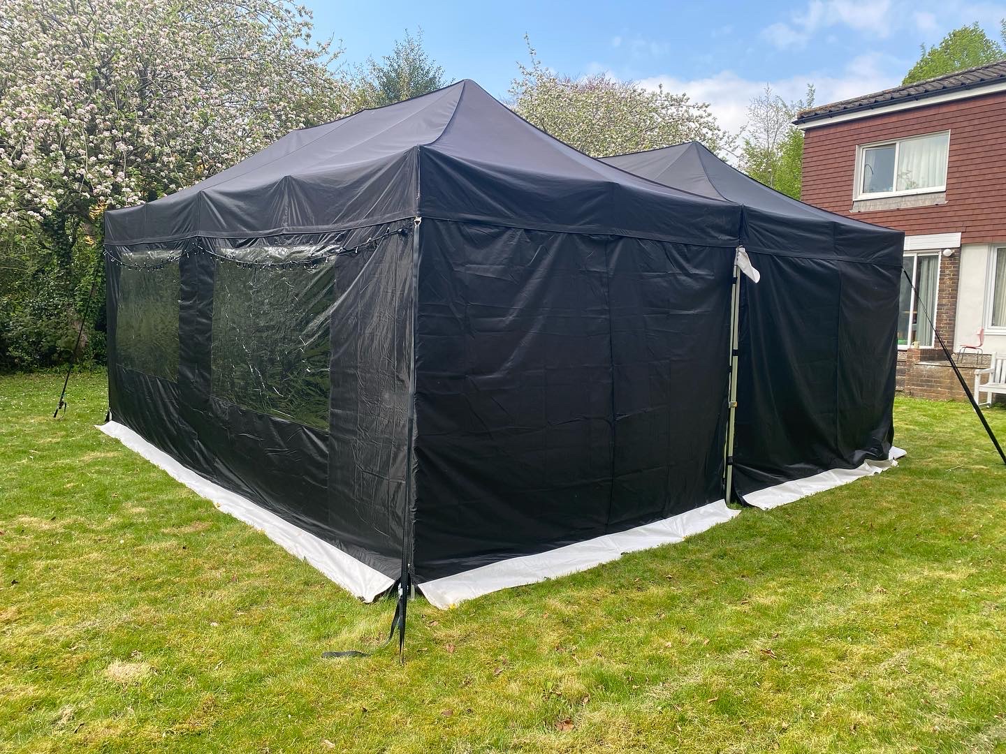 6m x 6m Black Gazebo Party Tent