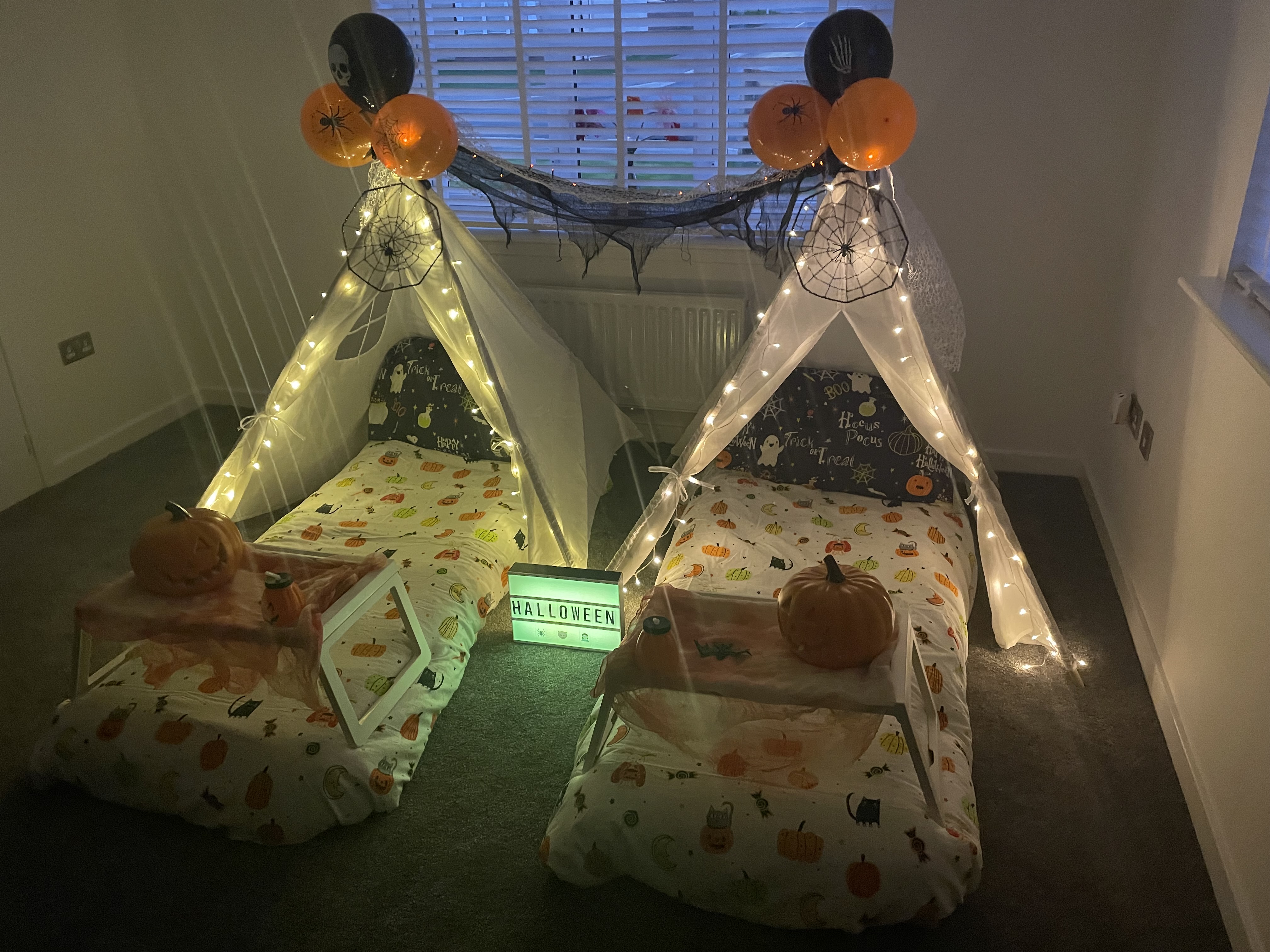 Teepee Sleepover Party For Kids With Spooky Set Up