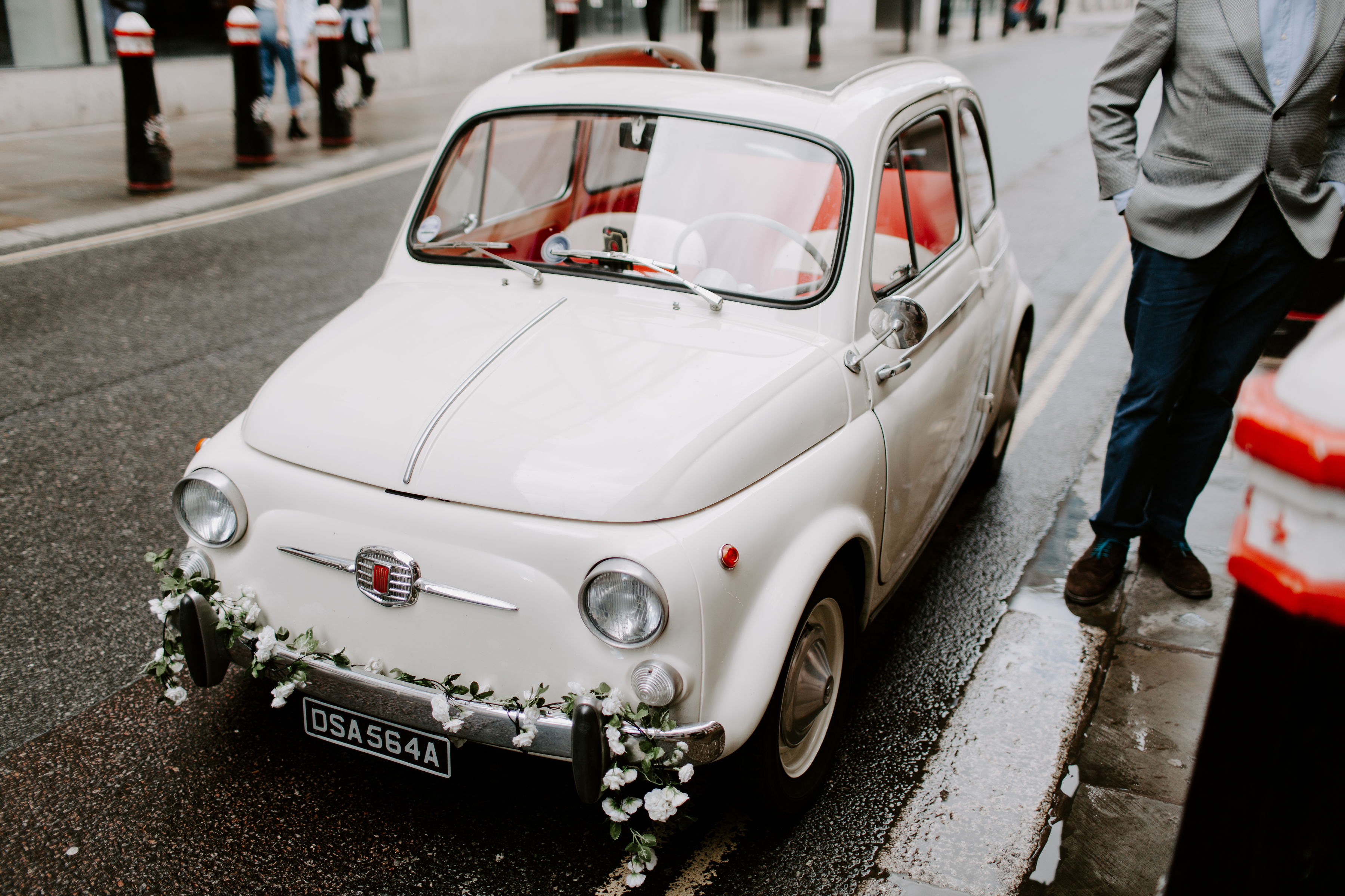 Stunning Ivory Vintage Fiat 500