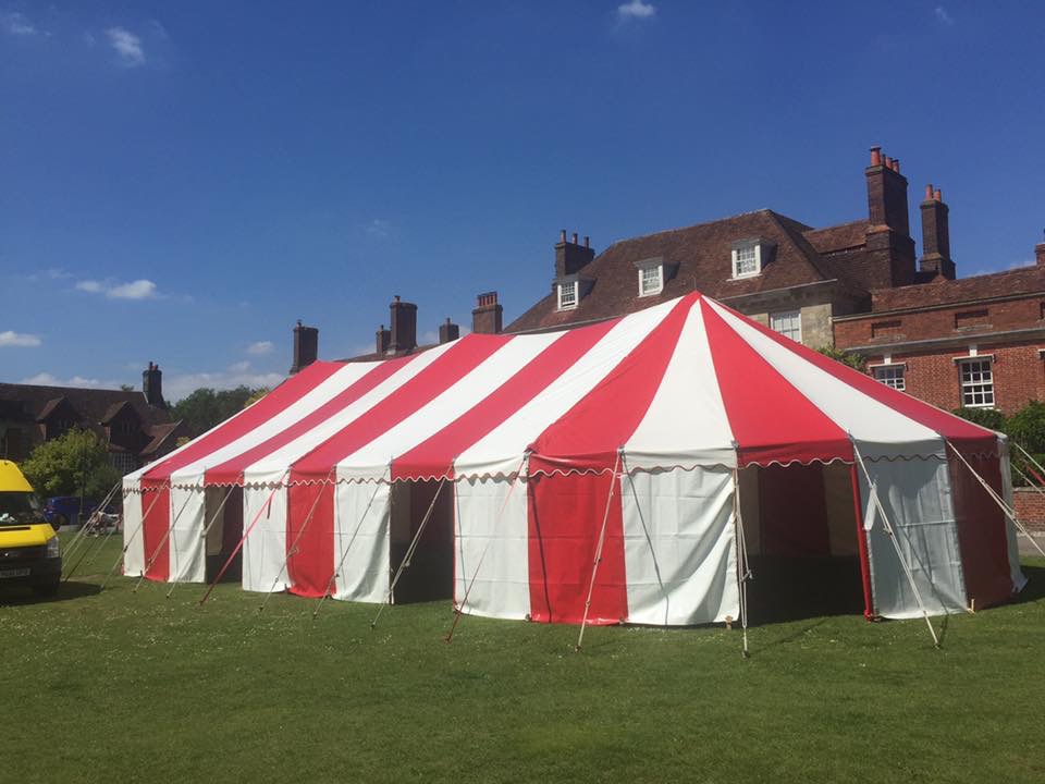 9x21m Red and White Party Tent for 100 to 150 guests