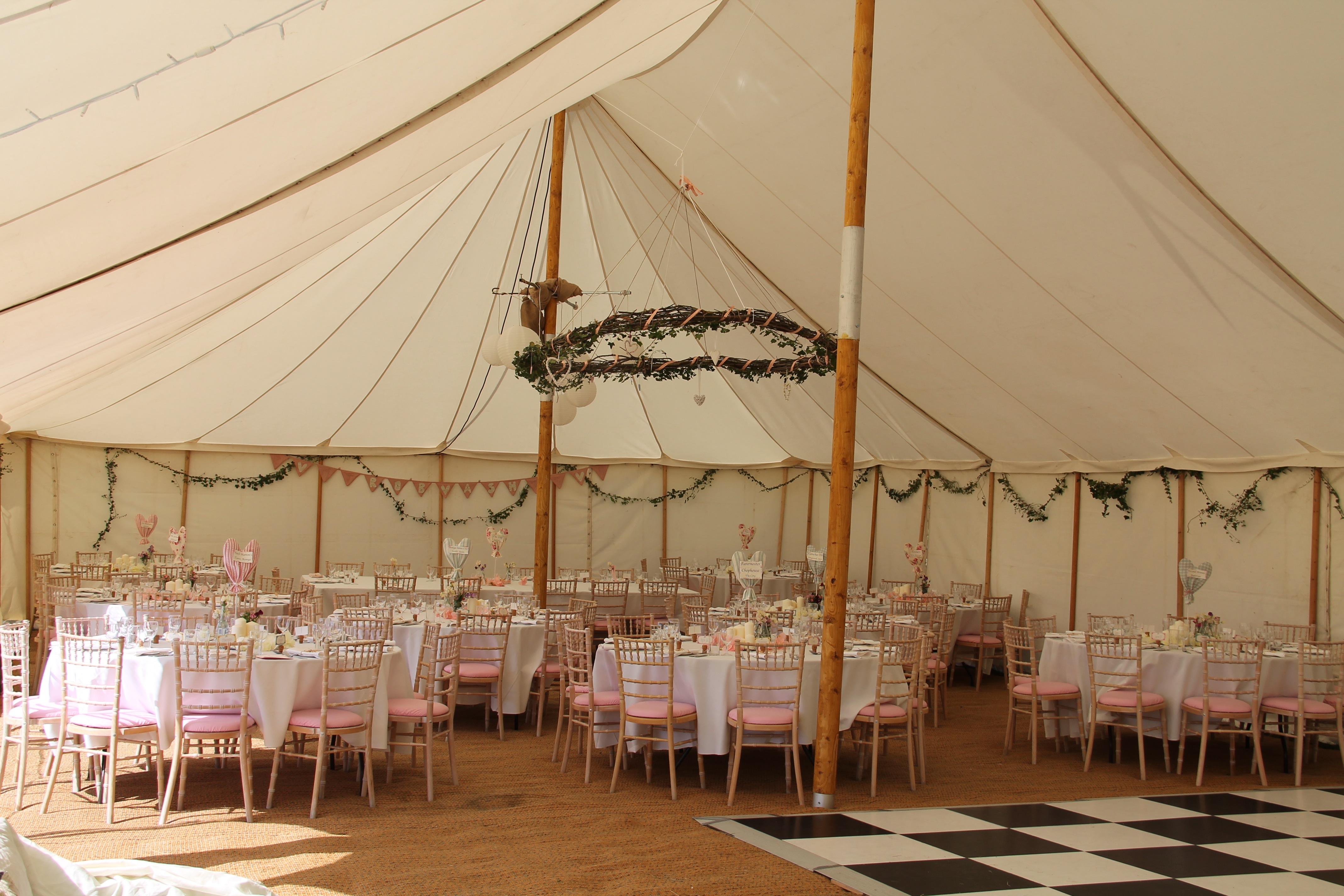White Canvas Traditional Rustic Wedding Marquee Hire for 150 guests