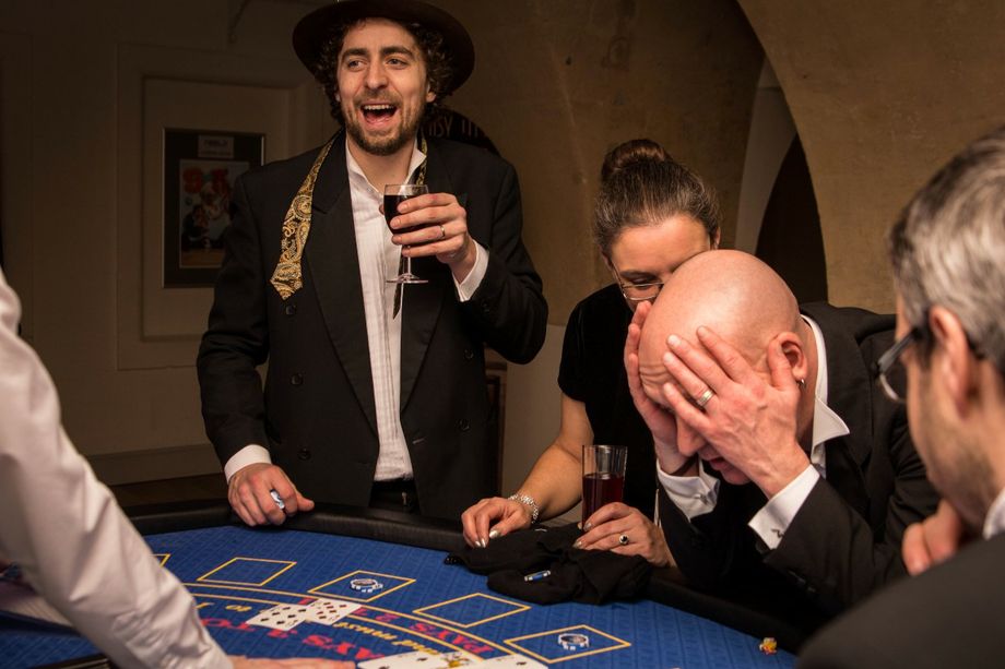 Blackjack Table Casino & Croupier add a Touch of Class & Excitement. 