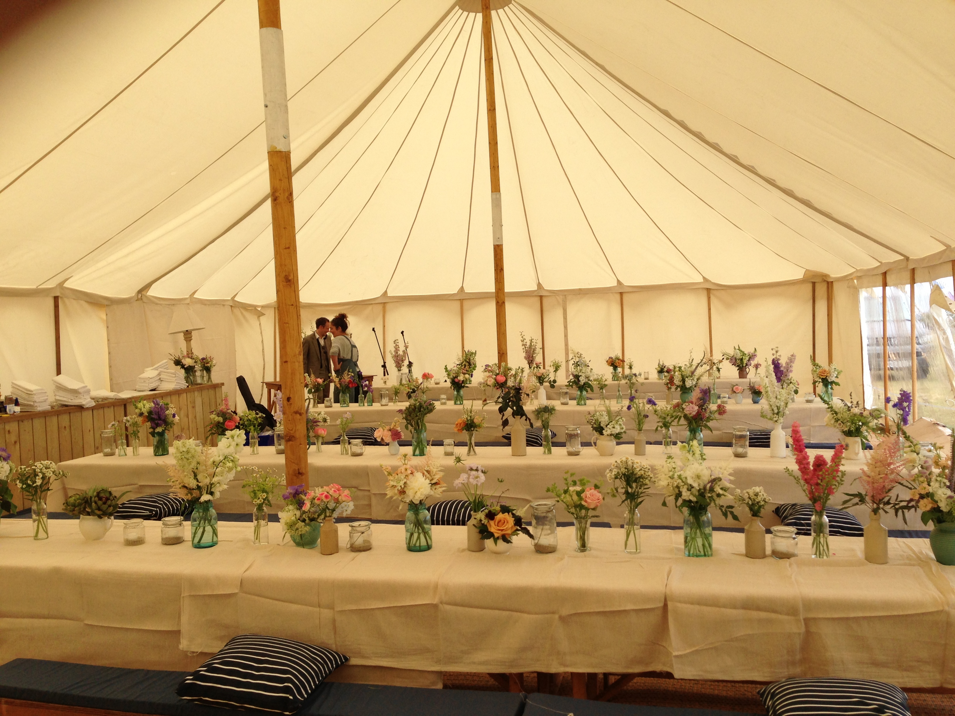 White Canvas Traditional Rustic Wedding Marquee Hire for 150 guests