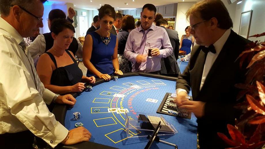 Blackjack Table Casino & Croupier add a Touch of Class & Excitement. 