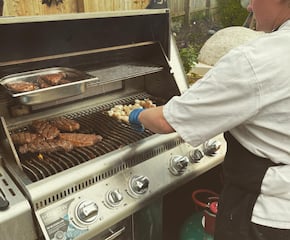 Grilled BBQ Meats & Sides Featruing Handmade Cotswold Burgers 