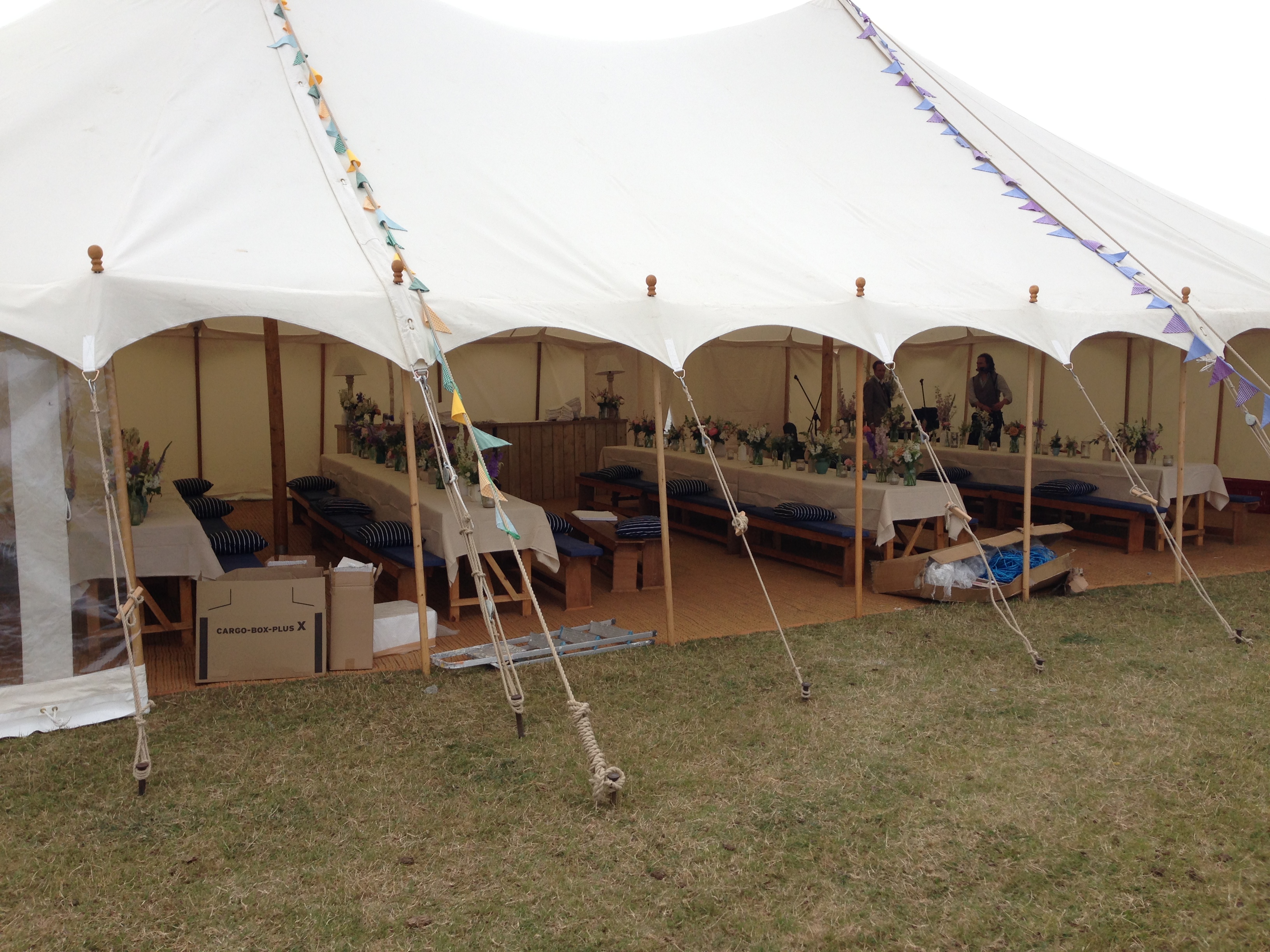 White Canvas Traditional Rustic Wedding Marquee Hire for 150 guests