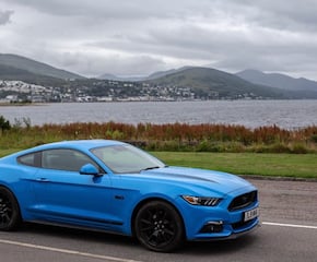 Arrive in Style in Striking Blue Mustang Gt 50 V8 Covering Scotland