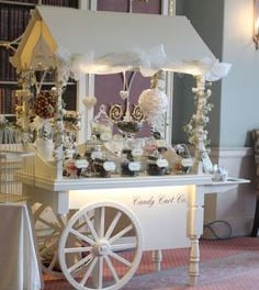 Beautiful White Traditional Candy Cart