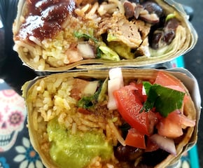 Authentic Mexican Street Food Including Burritos And Tacos 