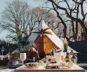 Bell Tent & Stylish Picnic Set Up Perfect for Garden Parties & Hen Do's