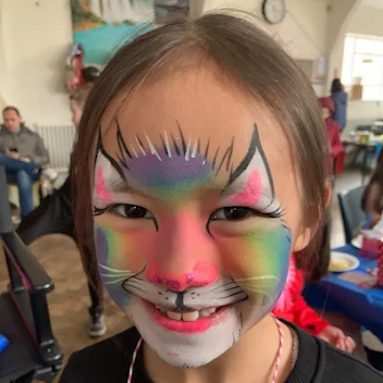 Blue Chameleon Face and Body Art