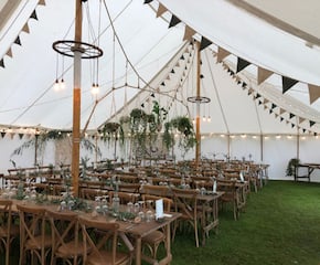 Delightful Marquee for Events and Traditional Weddings with 100 guests.