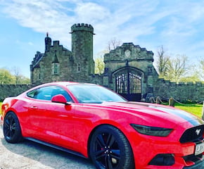 Arrive in Style In This Mustang GT In Red With  Black Stripes