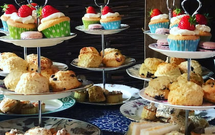 Traditional British Afternoon Tea Served on China