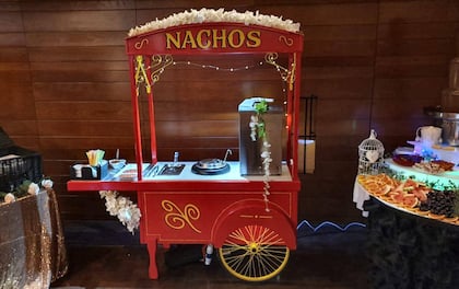 Cinema-Style Hot & Cheesy Nachos Served from Vintage Cart