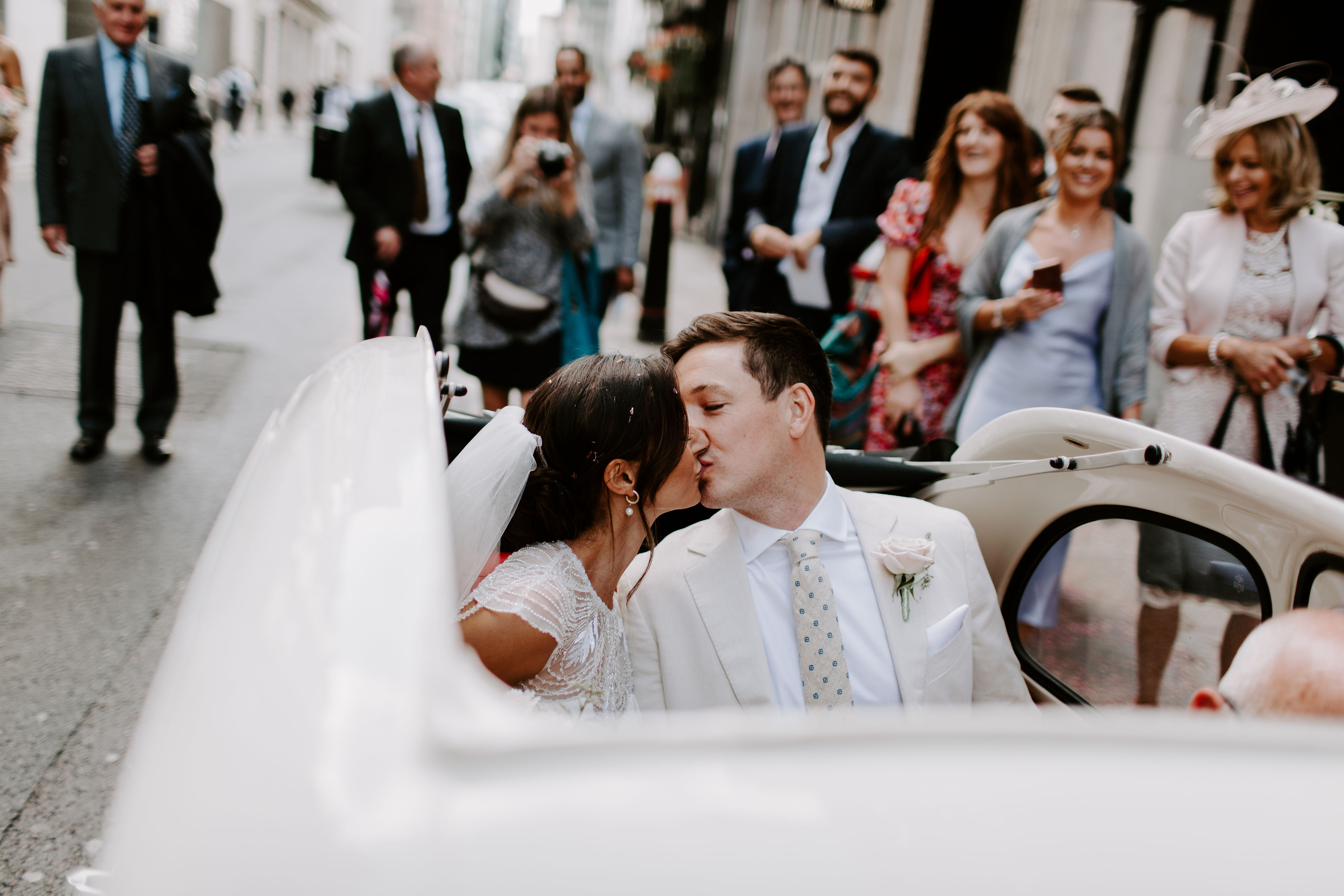 Stunning Ivory Vintage Fiat 500