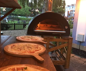 Fresh Wood-Fired Pizza with Delicious Toppings
