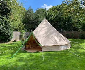 Fully Equipped & Decorated 5-Metre Bell Tent for a Sleepover Party