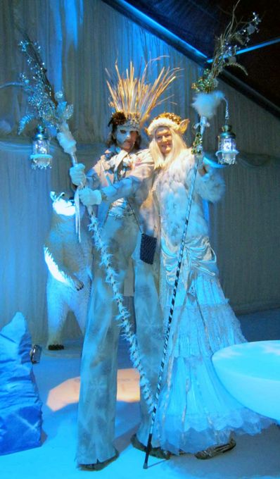 Jack Frost & Ice Queen Christmas Lights Stilt Walkers
