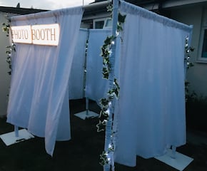White Enclosed Photo Booth - Starting at 3 Hours