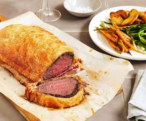 British Menu with Beef Wellington Made with Aberdeen Angus Fillet
